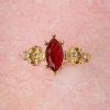 Topvintage Boutique Collection Schmuck | Queen Off Duty Ring In Gold Und Rot