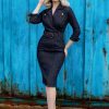 Rock-a-Booty Plus Sizes Kleider | Vivacious Etuikleid In Blau