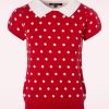 Mak Sweater Pullover | Kristen Polkadot Pullover In Rot Und Elfenbein