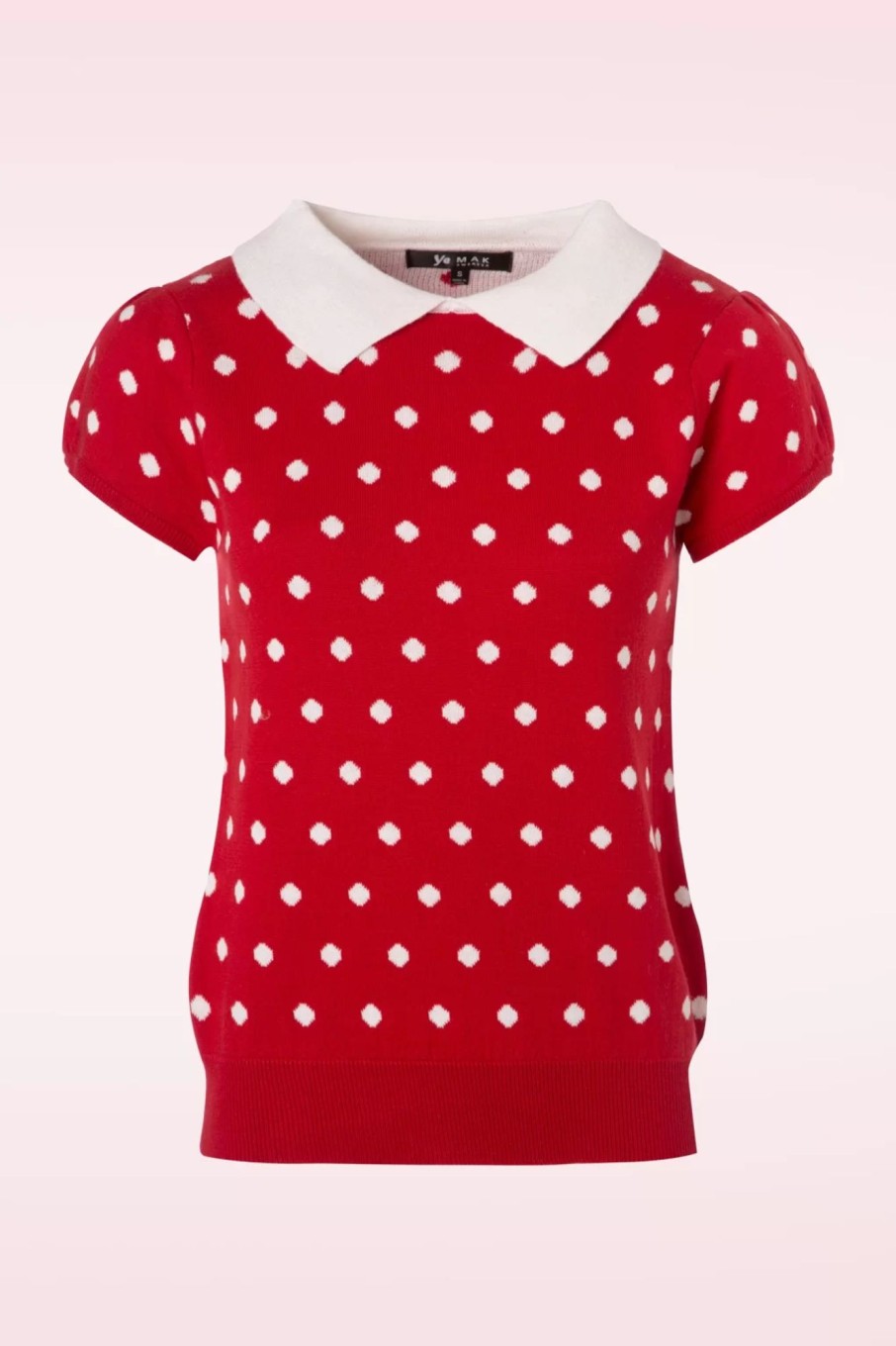 Mak Sweater Pullover | Kristen Polkadot Pullover In Rot Und Elfenbein