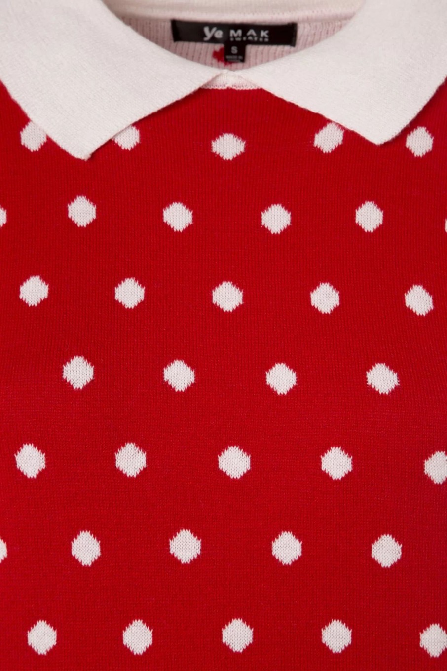 Mak Sweater Pullover | Kristen Polkadot Pullover In Rot Und Elfenbein