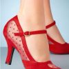 Banned Retro Pumps | Elegante Punkte Pumps In Rot