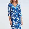 Smashed Lemon Plus Sizes Kleider | Amira Blumen Kleid In Blau Und Weis