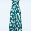 Vintage Chic for Topvintage Plus Sizes Kleider | Rinda Floral Maxi Kleid In Blau