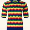 Banned Retro Pullover | Rainbow Waves Pullover In Multi