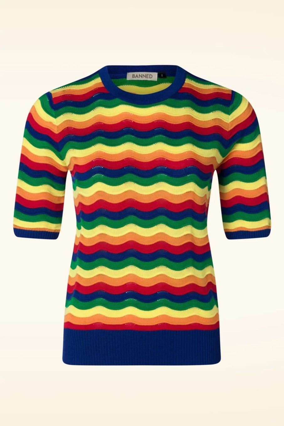 Banned Retro Pullover | Rainbow Waves Pullover In Multi