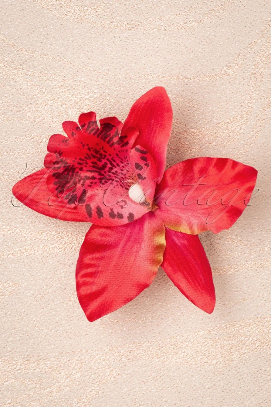 Topvintage Boutique Collection Haarschmuck | Tropical Vibes Haarspange In Rot