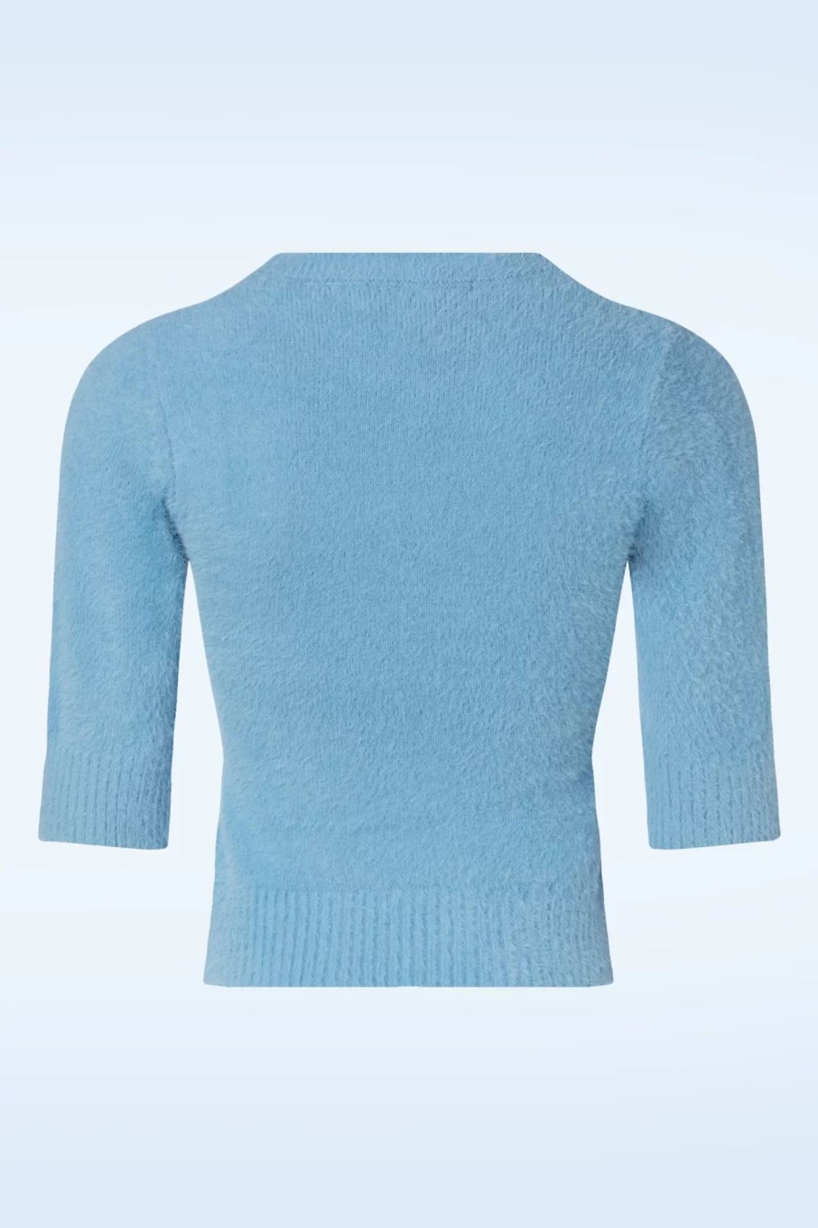 Collectif Clothing Pullover | Chrissie Fluffy Strickoberteil In Hellblau