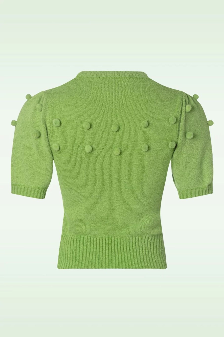 Collectif Clothing Pullover | Barbara Pom Pom Strickoberteil In Grun