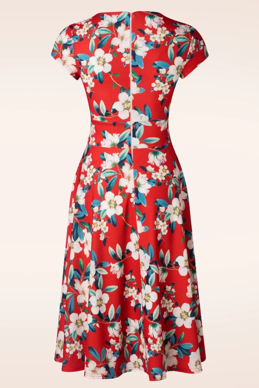 Vintage Chic for Topvintage Plus Sizes Kleider | Miley Flower Swing Kleid In Knallrot