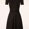 King Louie Plus Sizes Kleider | Emmy Ecovero Klassisches Kleid In Schwarz