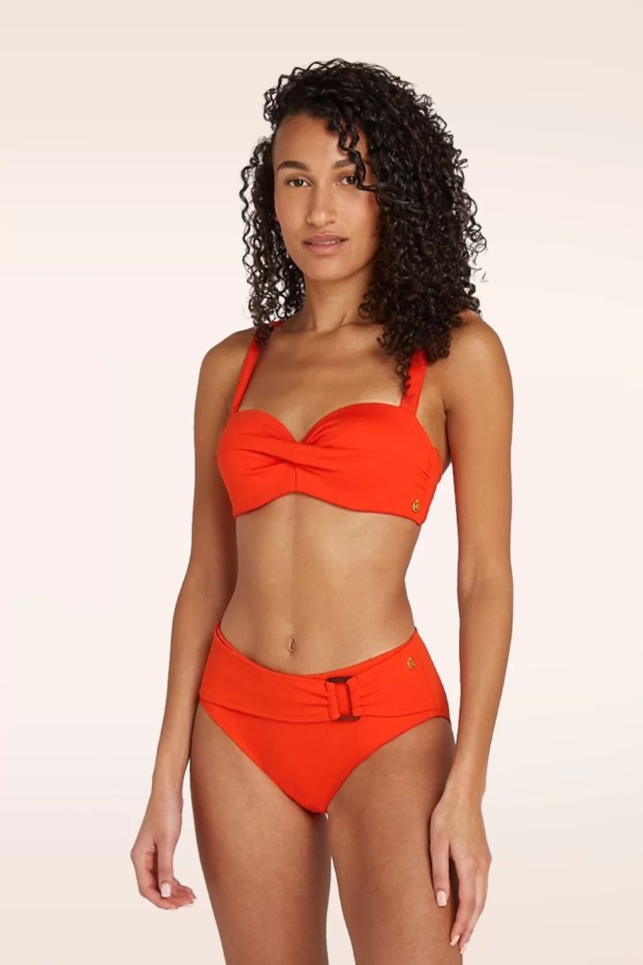 TC Beach Bikinis | Bikinihose Mit Mittlerer Taille In Sommerrot