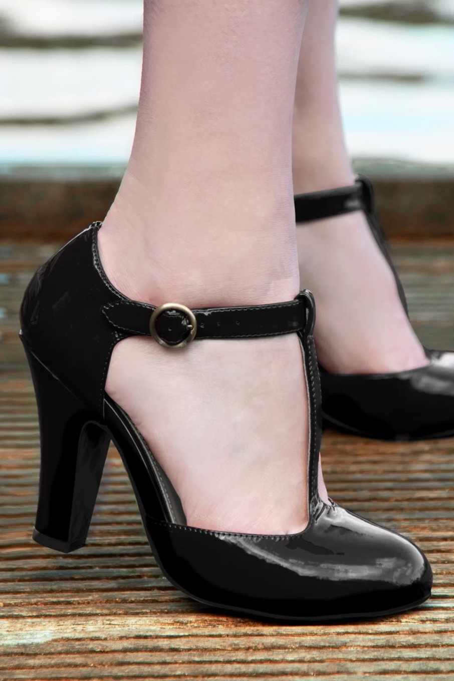 Lola Ramona u2665 Topvintage Pumps | June Muhelos Elegante Lackpumps In Schwarz