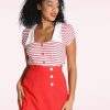 Bunny Blusen | Ahoy Bluse In Weis Und Rot