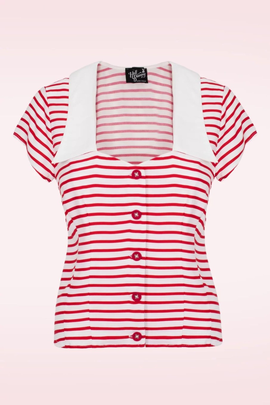 Bunny Blusen | Ahoy Bluse In Weis Und Rot