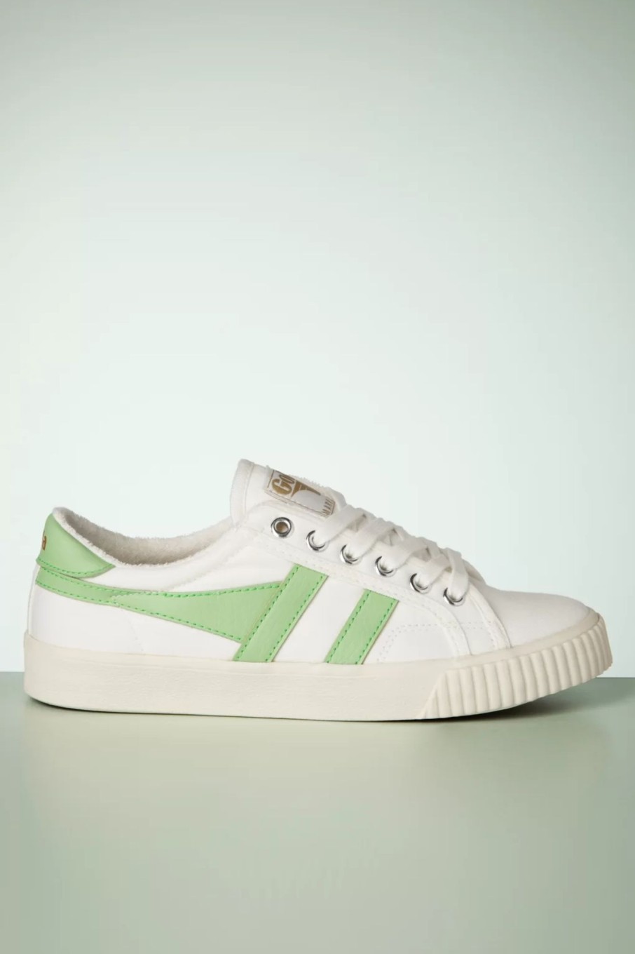 Gola Sneaker | Mark Cox Tennis Sneaker In Off White Und Patina Grun