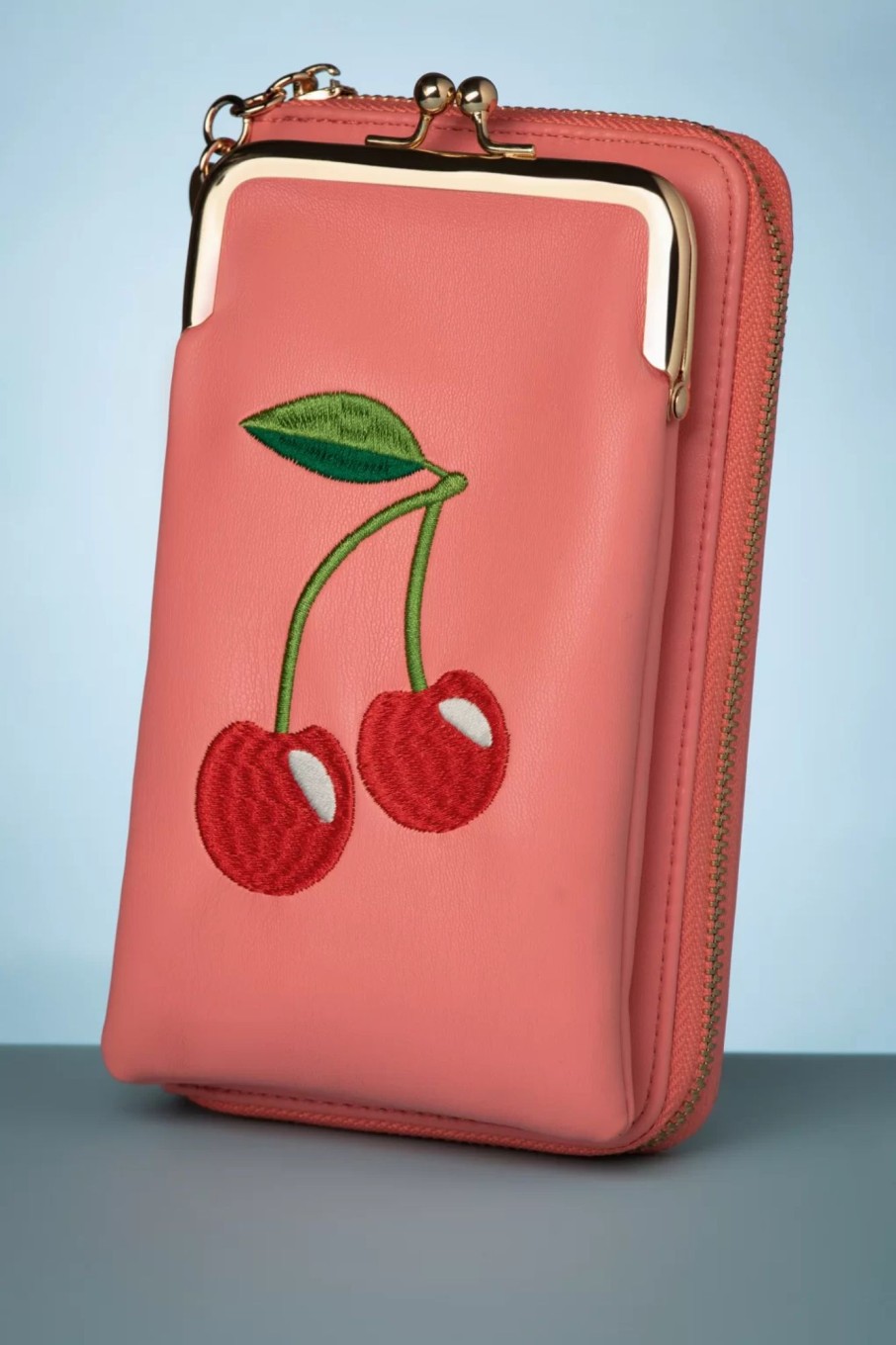 Banned Retro Geldborsen | Cherry Pie Handytasche In Korallenrosa