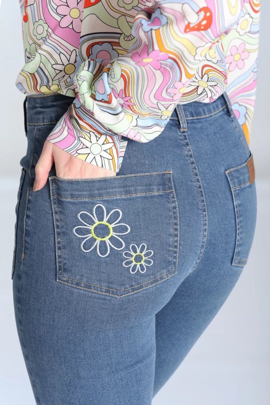 Bunny Hosen | Daisy Flower Power Jeans In Hellblau