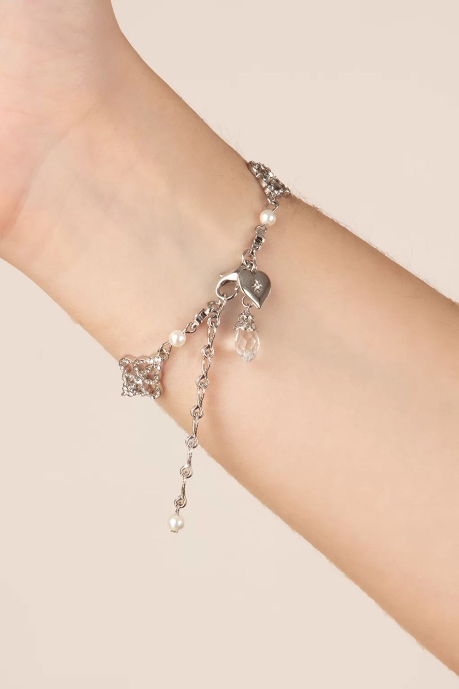 Lovely Schmuck | Viktorianisches Filigranarmband Aus Silber Und Glas