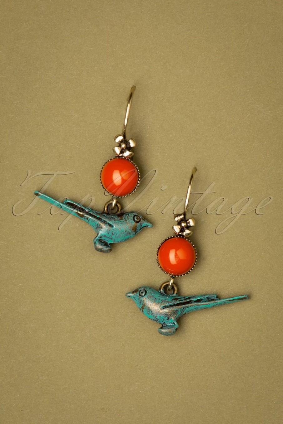 Urban Hippies Schmuck | Vergoldete Birdie Ohrringe In Blau Und Rot