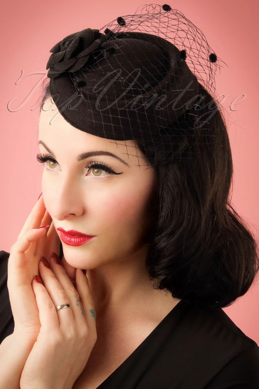 Banned Retro Haarschmuck | Marilyn Fascinator In Schwarz