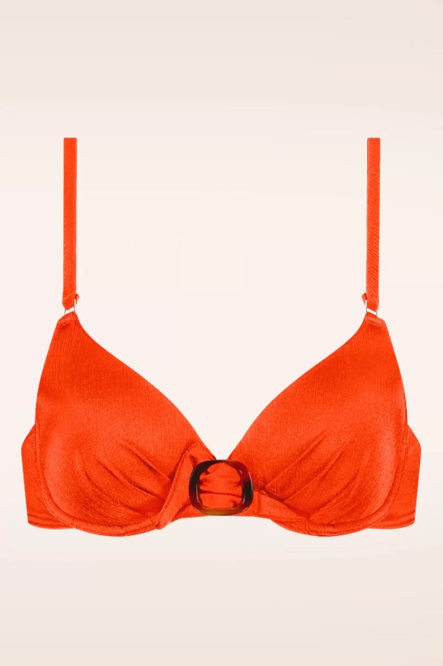 Cyell Bikinis | Satin Padded Bikini Oberteil In Tomate