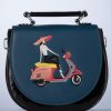 Banned Retro Taschen | Portofino Handtasche In Schwarz Und Blau