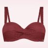 TC Beach Bikinis | Twisted Bikinioberteil In Dunklem Rouge