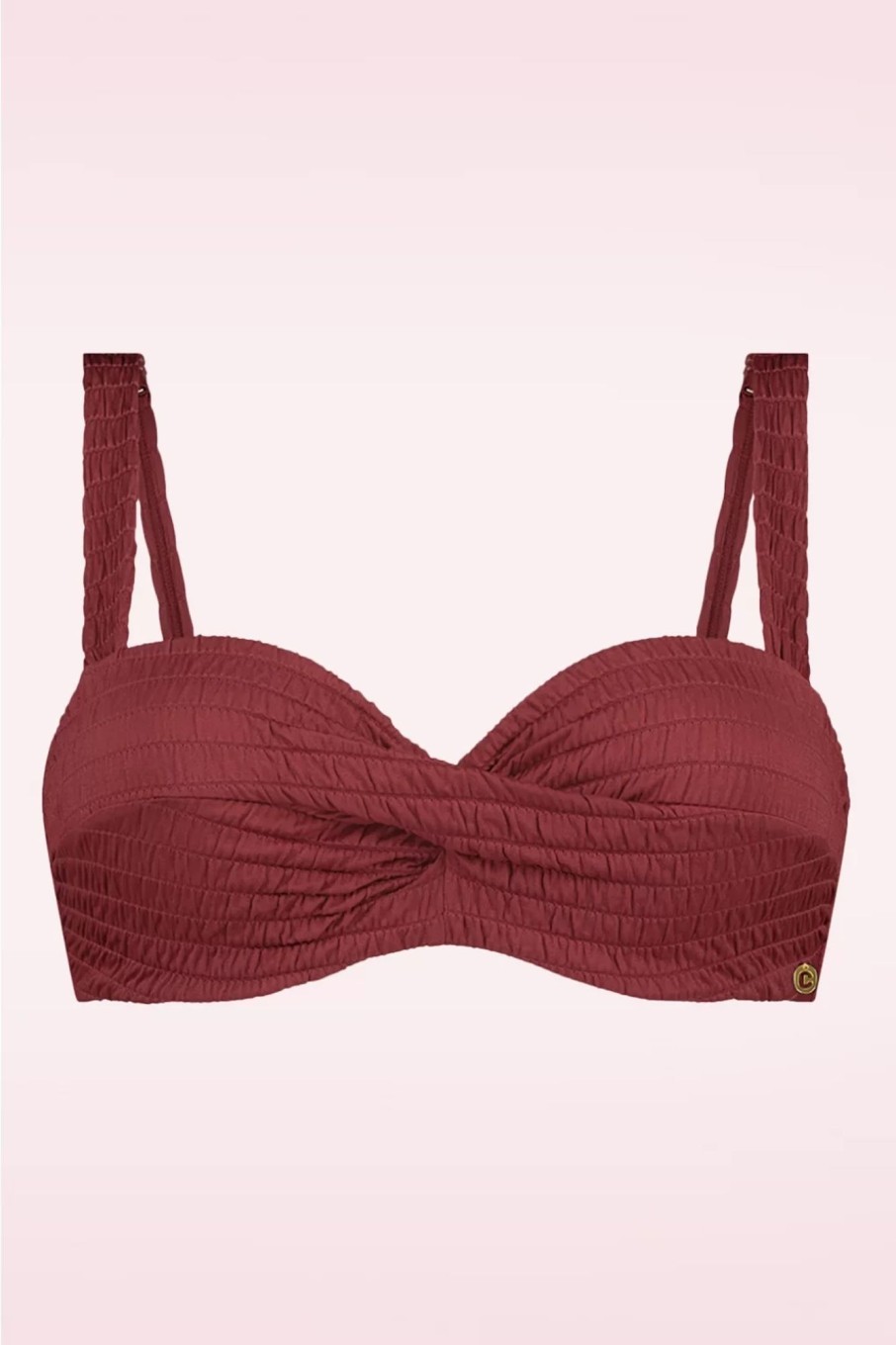 TC Beach Bikinis | Twisted Bikinioberteil In Dunklem Rouge