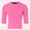 Collectif Clothing Pullover | Chrissie Fluffy Strickoberteil In Pink