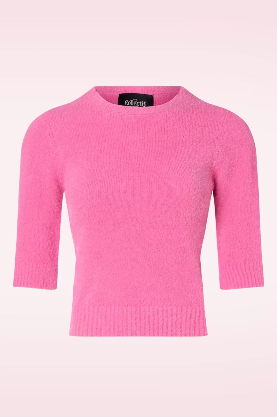 Collectif Clothing Pullover | Chrissie Fluffy Strickoberteil In Pink