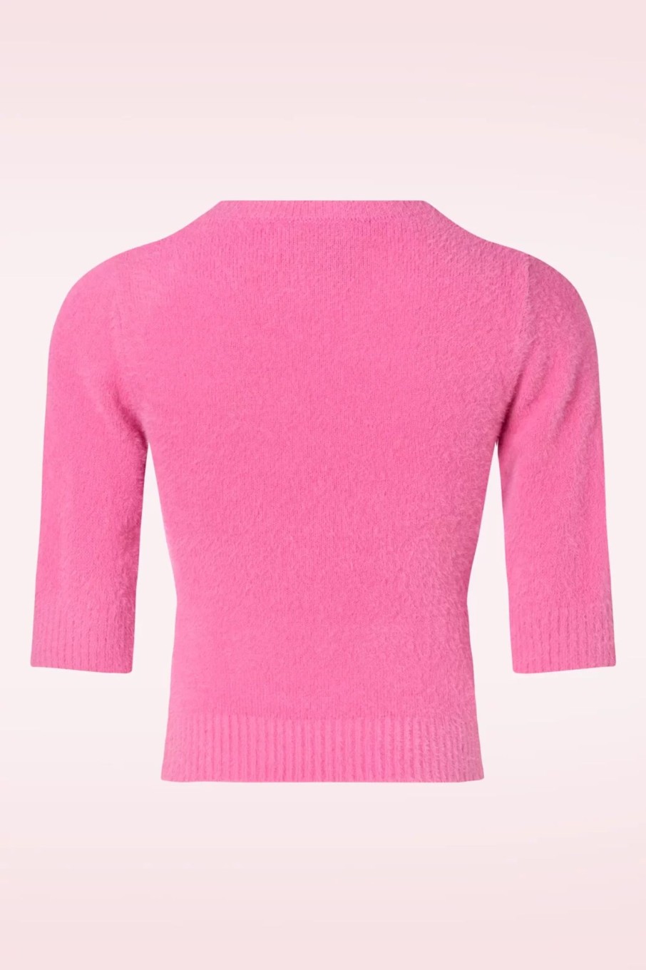 Collectif Clothing Pullover | Chrissie Fluffy Strickoberteil In Pink