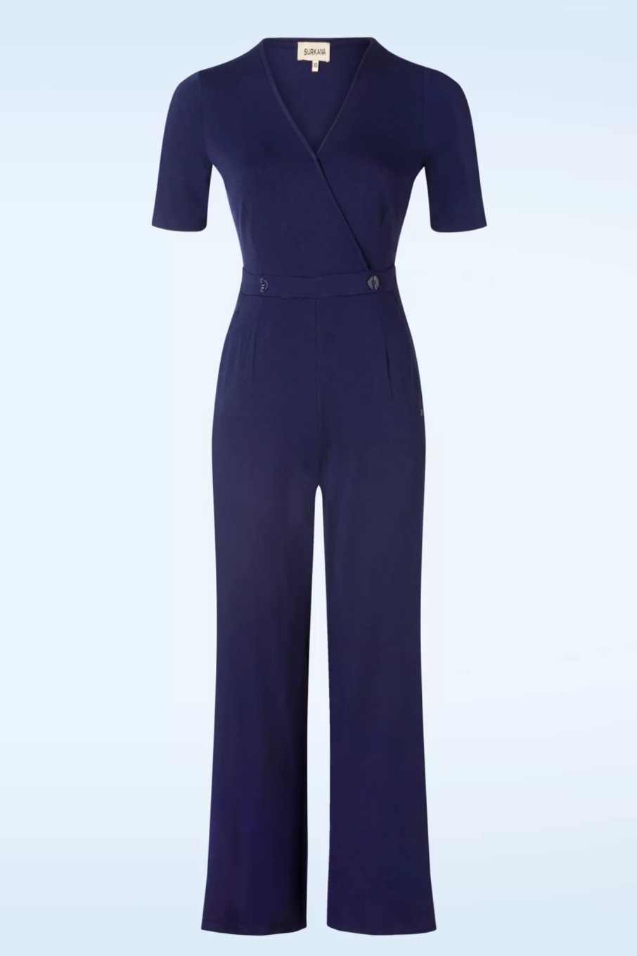 Surkana Playsuits & Jumpsuits | Abigail Crossover Jumpsuit In Marineblau