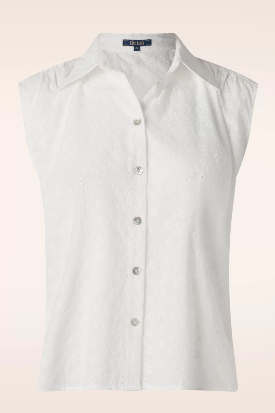 King Louie Blusen | Remi Rosa Broderie Anglaise Bluse In Weis