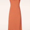 WNT Collection Midi Kleider | Jessie Waves Midi Kleid In Orange