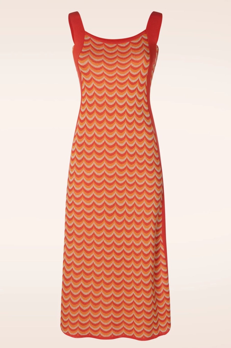 WNT Collection Midi Kleider | Jessie Waves Midi Kleid In Orange