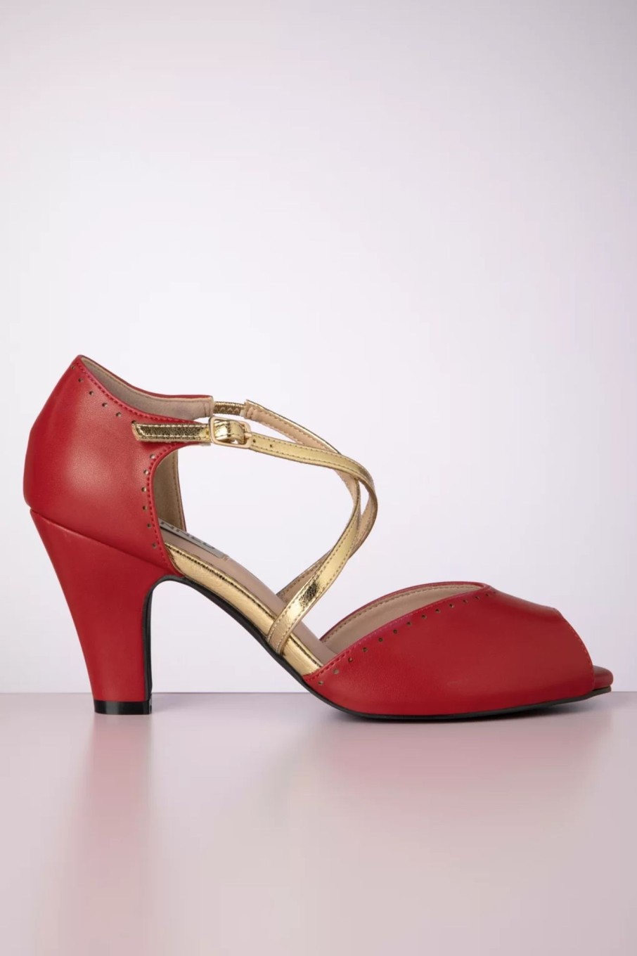 Banned Retro Pumps | Sassy Dance Peeptoe Pumps In Rot