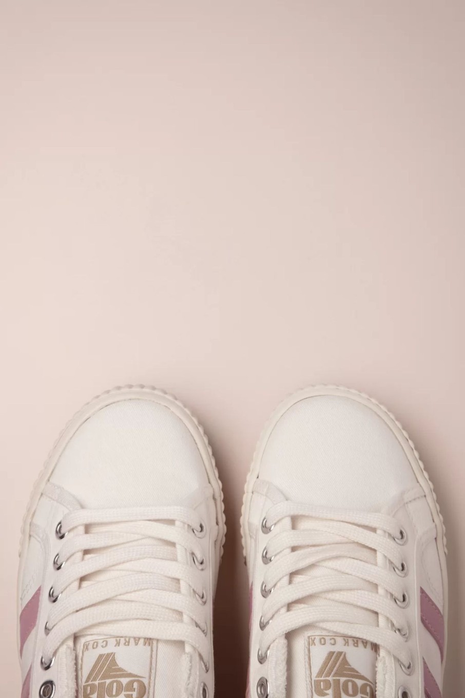 Gola Sneaker | Mark Cox Tennis Sneaker In Off White Und Chalk Pink