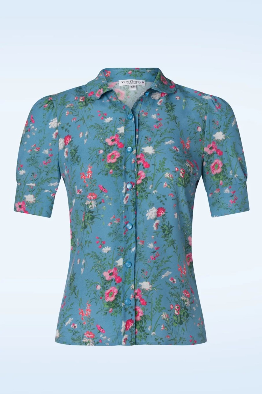 Very Cherry Blusen | Classic Fieldbouquet Bluse In Blau