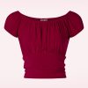 Vintage Chic for Topvintage Tops | Belinda Off Shoulder Top In Rot