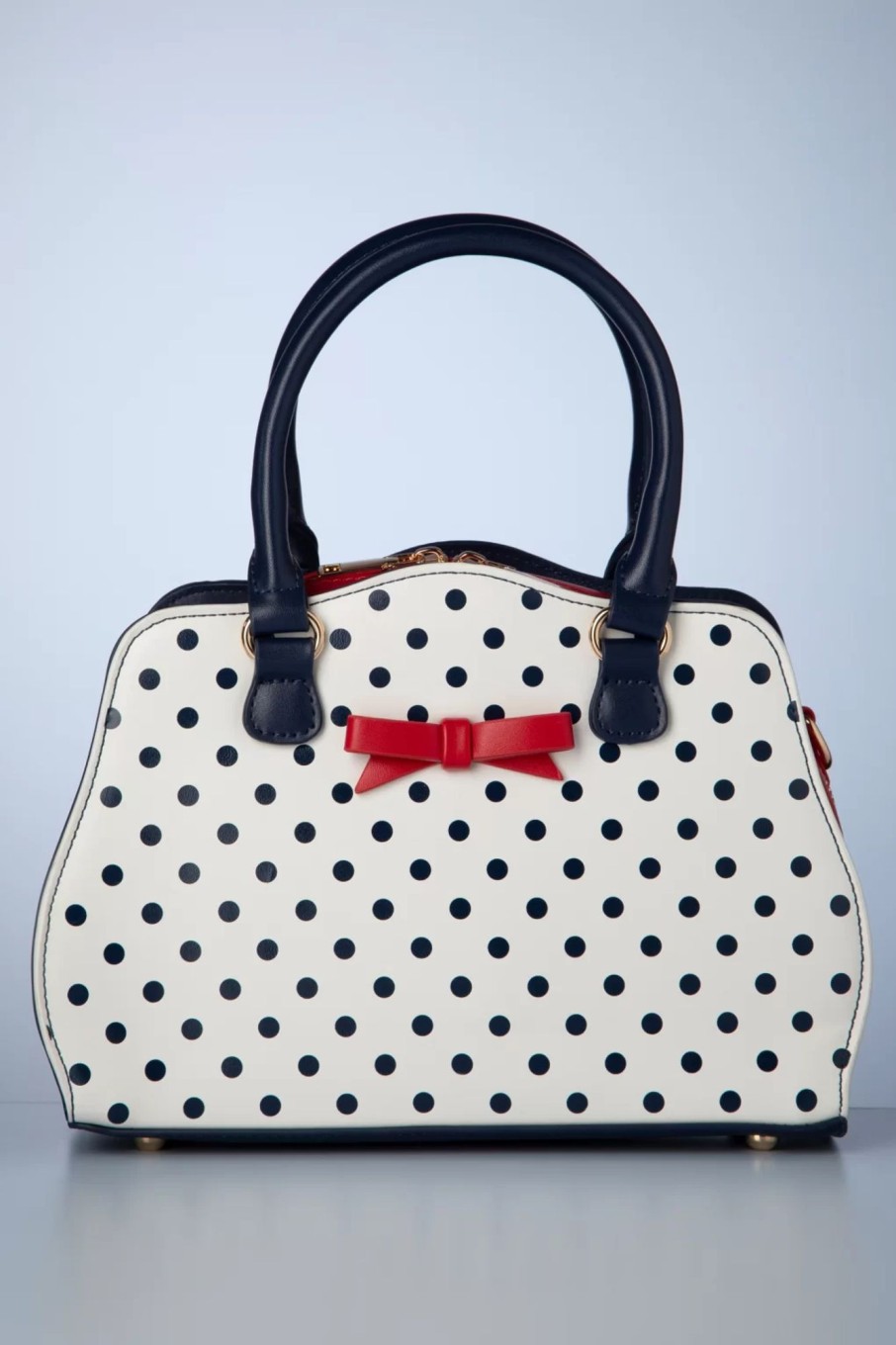 Banned Retro Taschen | Mohn Polka Handtasche In Weis