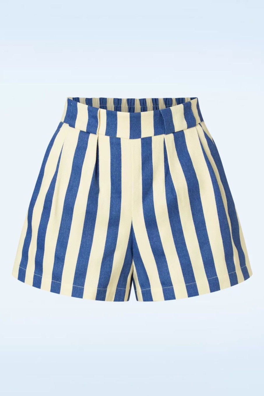 Louche Hosen | Hilton Deck Gestreifte Shorts In Weis Und Blau