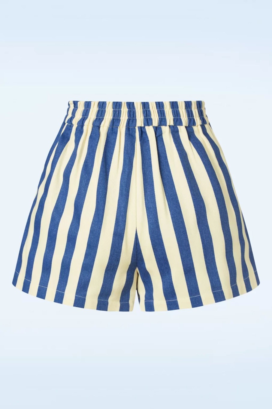 Louche Hosen | Hilton Deck Gestreifte Shorts In Weis Und Blau