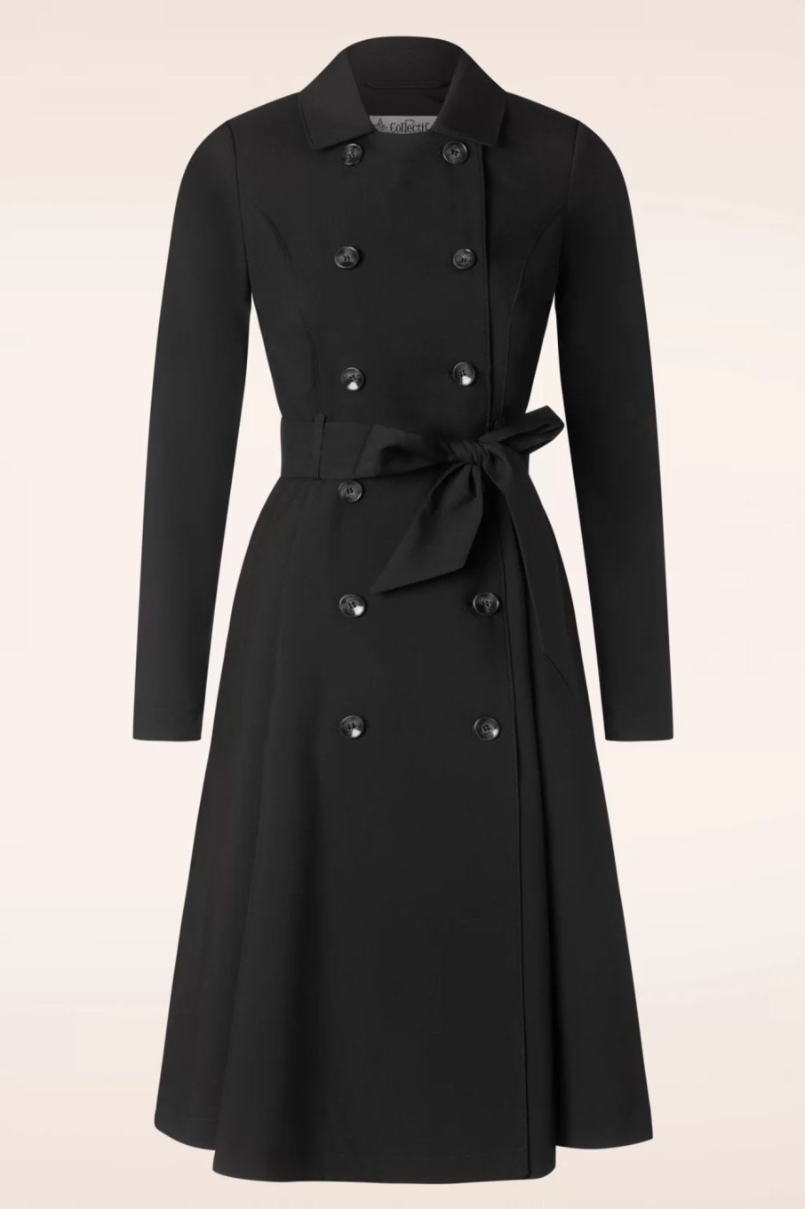 Collectif Clothing Jacken | Korrina Swing Trenchcoat In Schwarz