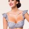 Belsira Bikinis | Gigi Gingham-Bikinioberteil In Schwarz Und Weis