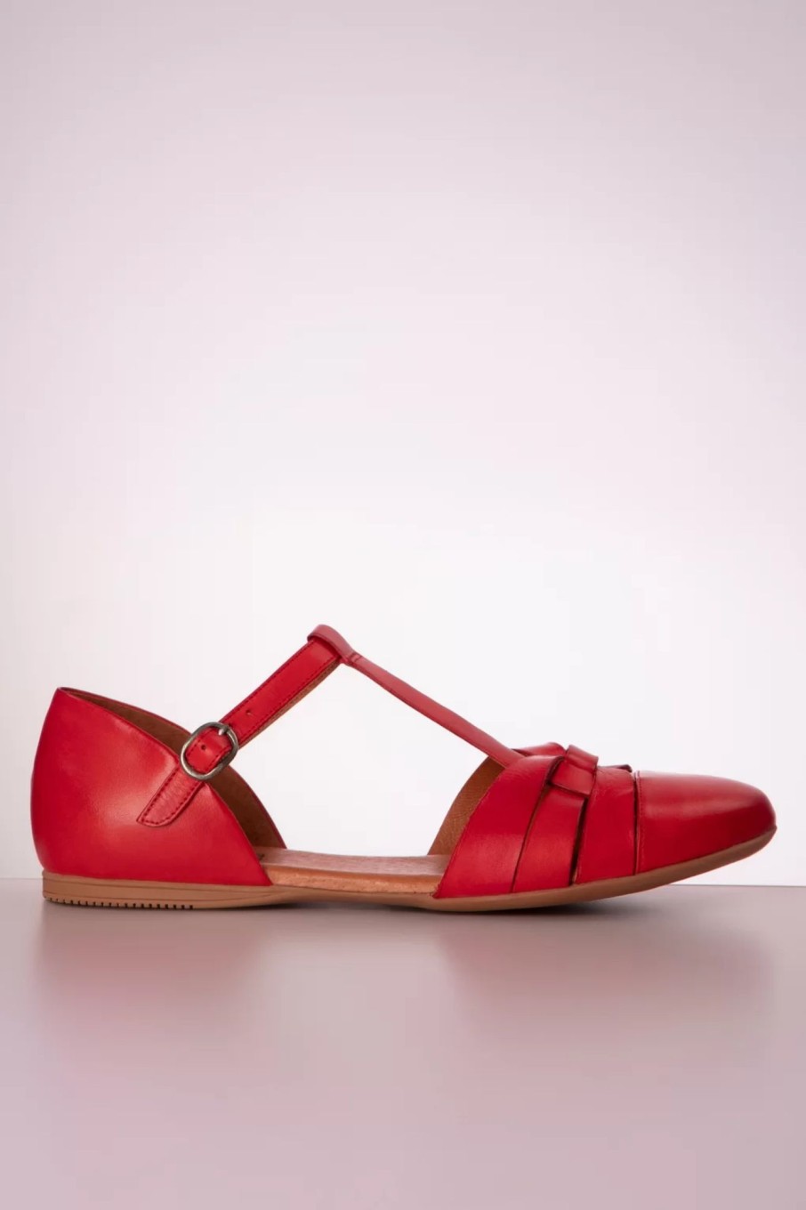 Miz Mooz Sandalen | Kaden T-Riemen In Scharlachrot