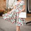 Vintage Diva Swing Kleider | Das Bombshell Swing Kleid Mit Blumenmuster In Weis