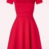 Vintage Chic for Topvintage Plus Sizes Kleider | Jenna Jacquard Kleid In Rot