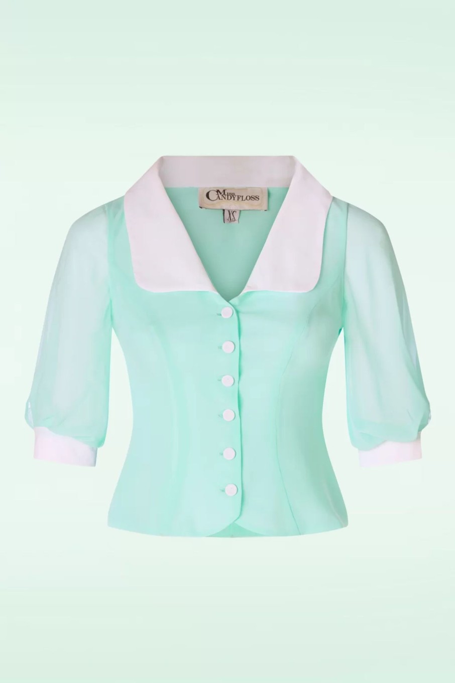 Miss Candyfloss Blusen | Sacha Mai Transparente Organza Bluse In Mint