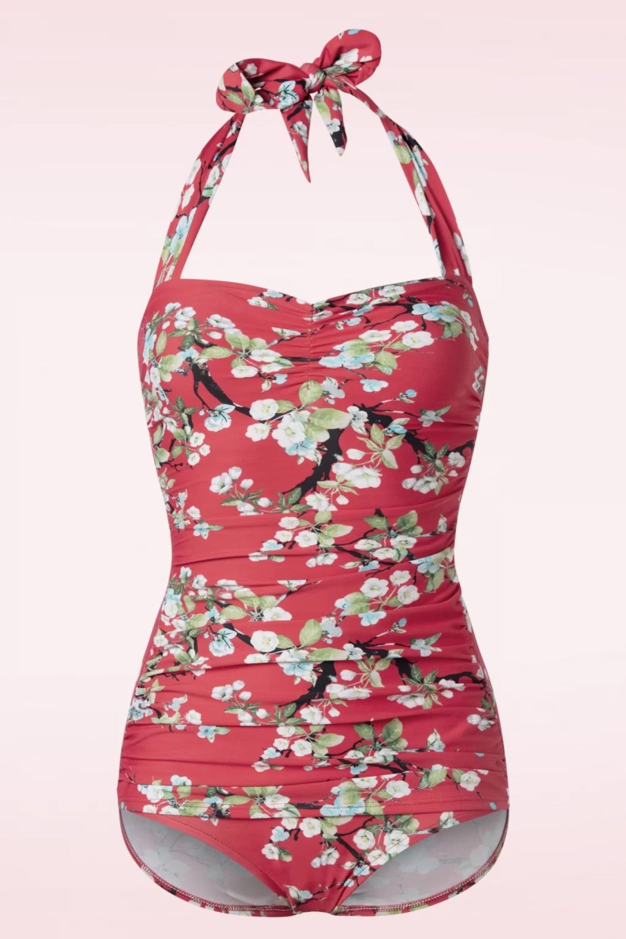 Esther Williams Badeanzuge | Blossom One Piece Neckholder Badeanzug In Rot